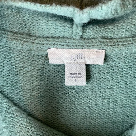 J. Jill Sweater Women's Small Aqua Blue Cotton Wool Long Sleeve Pullover 6569 - Picture 3 of 7